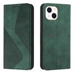 For iPhone 14 Skin Feel Magnetic S-type Solid Color Leather Phone Case Max(Green)