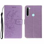 For Redmi Note 8 Pro Plum Blossom Pattern Left and Right Flip Leather Case with Bracket & Card Slot & Wallet & Lanyard(Purple)