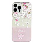 For iPhone 14 Pro Bronzing Butterfly Flower TPU Phone Case(Peach Blossoms)