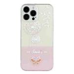 For iPhone 14 Pro Bronzing Butterfly Flower TPU Phone Case(Dandelions)