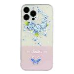 For iPhone 14 Pro Bronzing Butterfly Flower TPU Phone Case(Hydrangea)