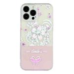 For iPhone 14 Pro Max Bronzing Butterfly Flower TPU Phone Case(Cherry Blossoms)