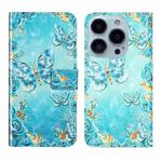 For iPhone 14 Pro 3D Drawing Leather Phone Case(Butterflies)