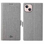 For iPhone 14 ViLi K Series Dual-side Buckle Magsafe Leather Phone Case (Grey)