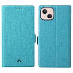For iPhone 14 Plus ViLi K Series Dual-side Buckle Magsafe Leather Phone Case(Blue)