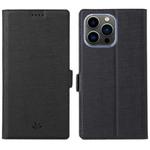 For iPhone 14 Pro ViLi K Series Dual-side Buckle Magsafe Leather Phone Case(Black)