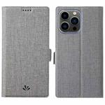 For iPhone 14 Pro ViLi K Series Dual-side Buckle Magsafe Leather Phone Case(Grey)