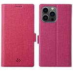 For iPhone 14 Pro ViLi K Series Dual-side Buckle Magsafe Leather Phone Case(Rose Red)