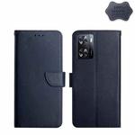For OPPO A57 4G/A77 4G/Realme Narzo 50 5G/Realme V23 Genuine Leather Fingerprint-proof Horizontal Flip Phone Case(Blue)