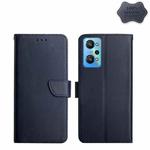 For Realme GT Neo2 Genuine Leather Fingerprint-proof Horizontal Flip Phone Case(Blue)