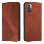 For Nokia G11 / G21 Skin Feel Magnetic S-type Solid Color Leather Phone Case(Brown)