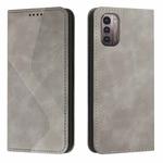 For Nokia G11 / G21 Skin Feel Magnetic S-type Solid Color Leather Phone Case(Grey)
