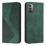 For Nokia G11 / G21 Skin Feel Magnetic S-type Solid Color Leather Phone Case(Green)