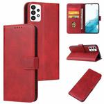 For Samsung Galaxy A53 5G Calf Texture Buckle Flip Leather Phone Case(Red)
