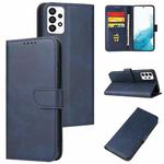 For Samsung Galaxy A73 5G Calf Texture Buckle Flip Leather Phone Case(Blue)