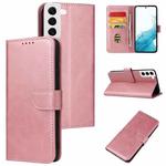 For Samsung Galaxy S22 5G Calf Texture Buckle Flip Leather Phone Case(Rose Gold)