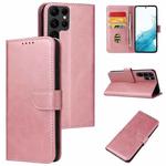 For Samsung Galaxy S22 Ultra 5G Calf Texture Buckle Flip Leather Phone Case(Rose Gold)