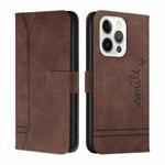 For iPhone 14 Retro Skin Feel Horizontal Flip Leather Phone Case Pro Max(Coffee)