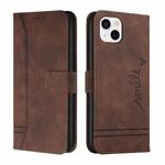 For iPhone 14 Retro Skin Feel Horizontal Flip Leather Phone Case (Coffee)