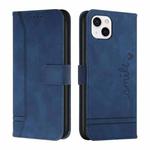 For iPhone 14 Retro Skin Feel Horizontal Flip Leather Phone Case (Blue)