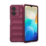 For vivo Y77 5G Global Magic Shield TPU + Flannel Phone Case(Wine Red)