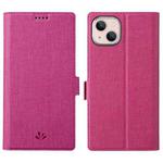 For iPhone 13 ViLi K Series Dual-side Buckle Magsafe Leather Phone Case(Rose Red)