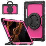 For Samsung Galaxy Tab S8 Ultra Bracelet Holder Silicone + PC Tablet Case(Rose Red)