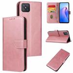 For OPPO A92s Calf Texture Buckle Flip Leather Phone Case(Rose Gold)