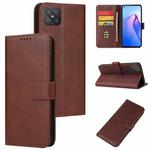 For OPPO A92s Calf Texture Buckle Flip Leather Phone Case(Brown)