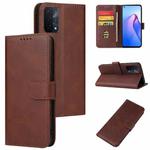 For OPPO A93 5G Calf Texture Buckle Flip Leather Phone Case(Brown)