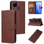 For Realme C15 Calf Texture Buckle Flip Leather Phone Case(Brown)