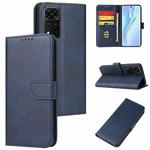 For Honor V40 5G Calf Texture Buckle Flip Leather Phone Case(Blue)