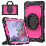 For Samsung Galaxy Tab A7 Lite Bracelet Holder Silicone + PC Tablet Case(Rose Red)