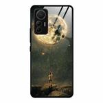 For Xiaomi 12 Lite Colorful Painted Glass Phone Case(Moon)