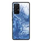 For Xiaomi 12 Lite Marble Pattern Glass Protective Case(Blue Ocean)