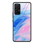 For Xiaomi 12 Lite Marble Pattern Glass Protective Case(Pink)