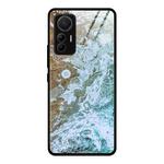 For Xiaomi 12 Lite Marble Pattern Glass Protective Case(Beach)