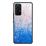 For Xiaomi 12 Lite Marble Pattern Glass Protective Case(Ocean Waves)