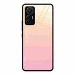 For Xiaomi 12 Lite Gradient Color Glass Case(Yellow Pink)