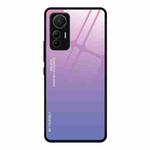 For Xiaomi 12 Lite Gradient Color Glass Case(Pink Purple)
