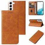 For Samsung Galaxy S22+ 5G Calf Texture Magnetic Flip Leather Phone Case(Khaki)