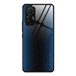 For Xiaomi 12 Lite Texture Gradient Glass Protective Case(Blue)