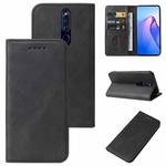 For OPPO F11 Pro Calf Texture Magnetic Flip Leather Phone Case(Black)