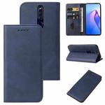 For OPPO F11 Pro Calf Texture Magnetic Flip Leather Phone Case(Blue)