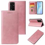 For Honor V40 5G Calf Texture Magnetic Flip Leather Phone Case(Rose Gold)