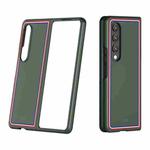 For Samsung Galaxy Z Fold4 Skin Feel Painted Frosted Phone Case(Checkered Green)