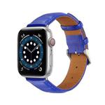 Genuine Leather Watch Band For Apple Watch Ultra 49mm / Series 8&7 45mm / SE 2&6&SE&5&4 44mm / 3&2&1 42mm(Blue)