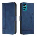 For Motorola Moto G22 Retro Skin Feel Horizontal Flip Leather Phone Case(Blue)