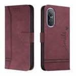 For Huawei nova 9 SE Retro Skin Feel Horizontal Flip Leather Phone Case(Wine Red)