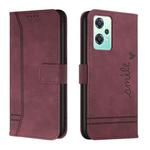 For OnePlus Nord 2 Lite 5G Retro Skin Feel Horizontal Flip Leather Phone Case(Wine Red)